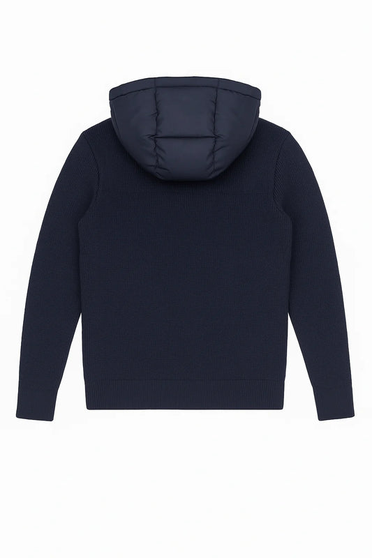 Navy Hooded Cardigan - Hylten