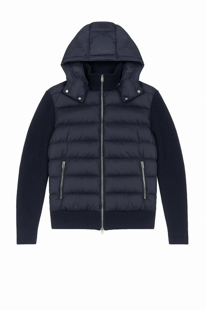Navy Hooded Cardigan - Hylten