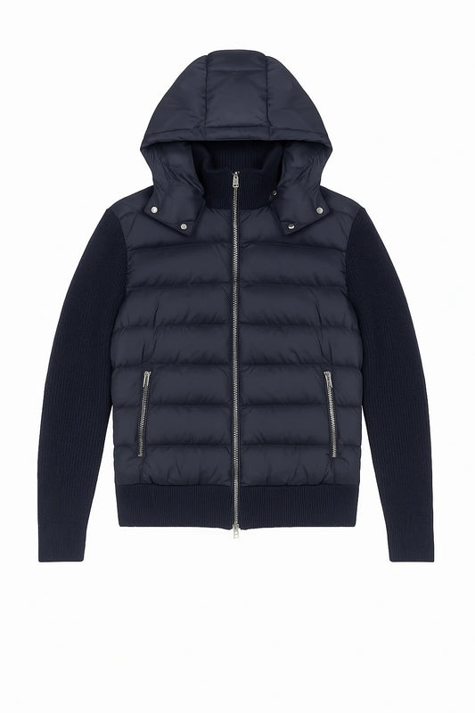 Navy Hooded Cardigan - Hylten